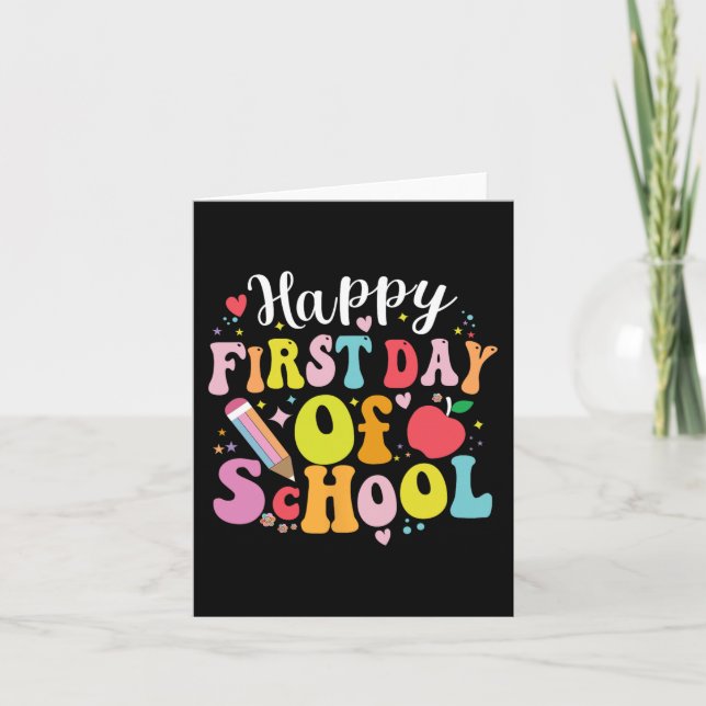 Back To School Teacher Student Happy First Day Of  Card (Front)