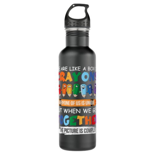 Back To School Teacher We Are Like A Box Of Crayon Stainless Steel Water Bottle