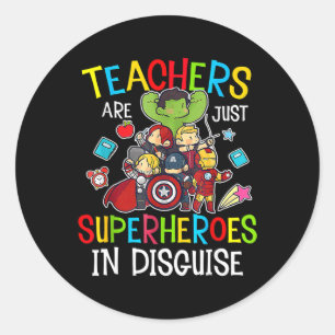 Back To School Teachers Are Superheroes Gifts Classic Round Sticker