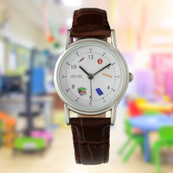 Back-to-school Teacher's Leather Watch by SharonCullars at Zazzle