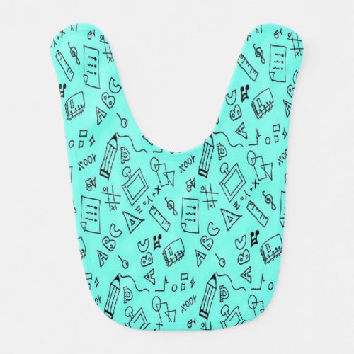 Back to school teal baby bib