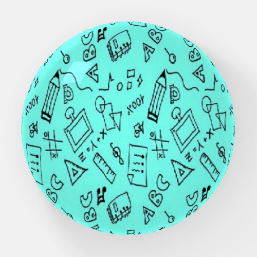 Back to school teal paperweight