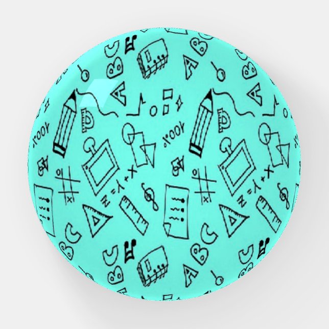 Back to school teal paperweight (Front)