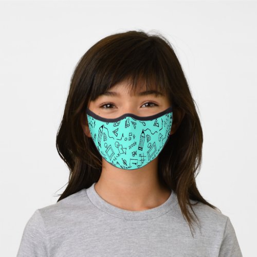 Back to school teal premium face mask