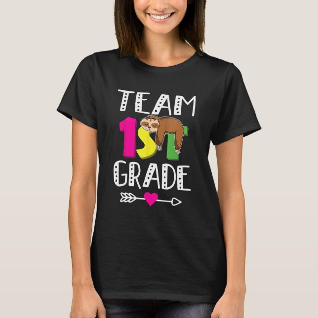 Back To School Team 1st Grade Cute Sloth  Kids T-Shirt (Front)