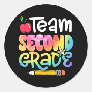 Back To School Team Second Grade Tie Dye 2nd Grade Classic Round Sticker