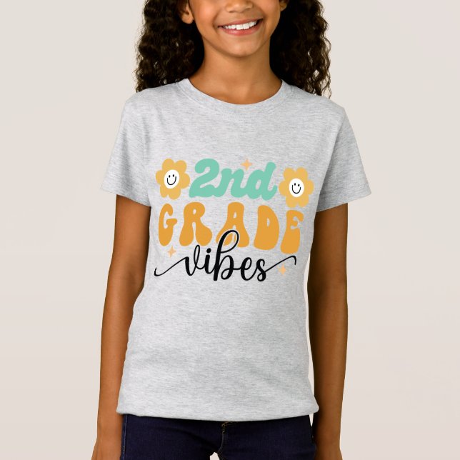 Back To School Tees | Second Grade Vibes T-Shirt (Front)