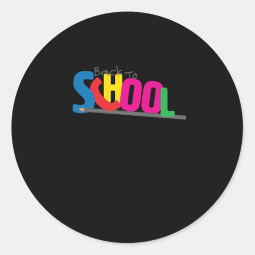 Back To School Text And Pencil  Classic Round Sticker