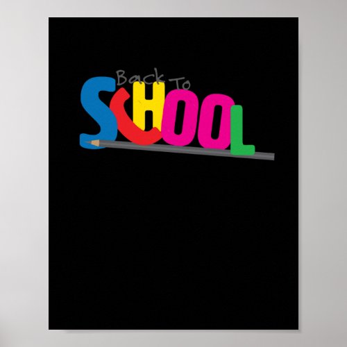 Back To School Text And Pencil  Poster