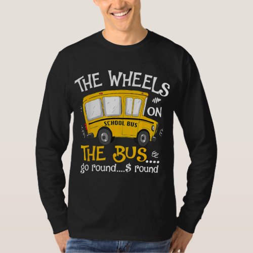 Back To School The Wheels On The Bus Toddler Kids T_Shirt