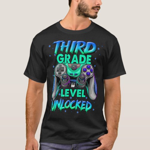 Back To School Third Grade Level Unlocked Video Ga T_Shirt