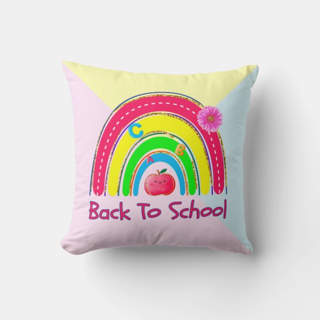 Back To School Throw Pillow (Front)