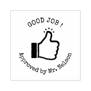 Back to School   Thumbs up Teacher Approval Rubber Stamp