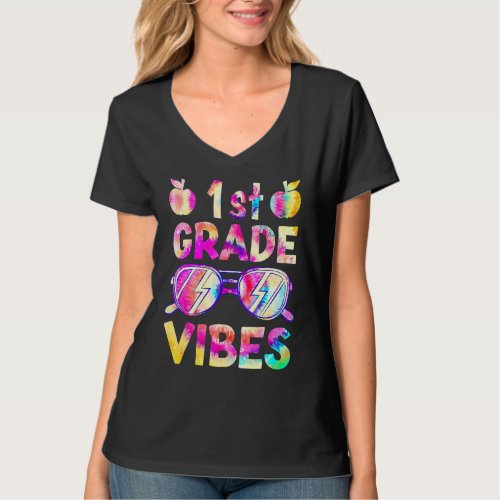 Back To School Tie Dye 1st Grade Vibes  First Day  T_Shirt