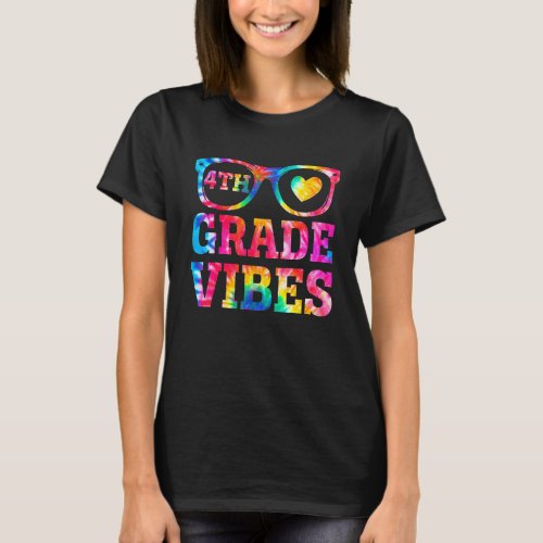 Back To School Tie Dye Sunglasses 4th Grade Vibes  T_Shirt