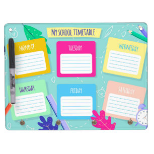 Back to School Timetable Dry Erase Board