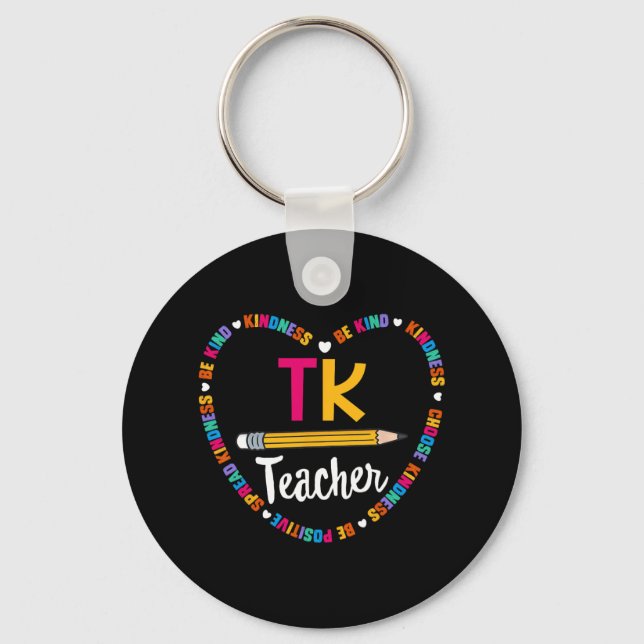 Back to School TK Teacher Transitional Kindergarte Keychain (Front)