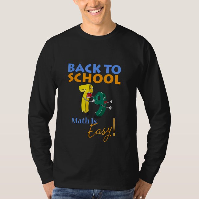 Back To School Top  Math Is Easy Boys Girls Teache (Front)