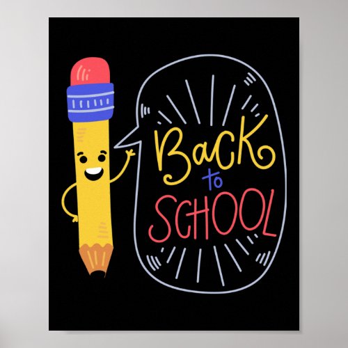 Back To School Trendy Pencil Teacher Student Gift  Poster
