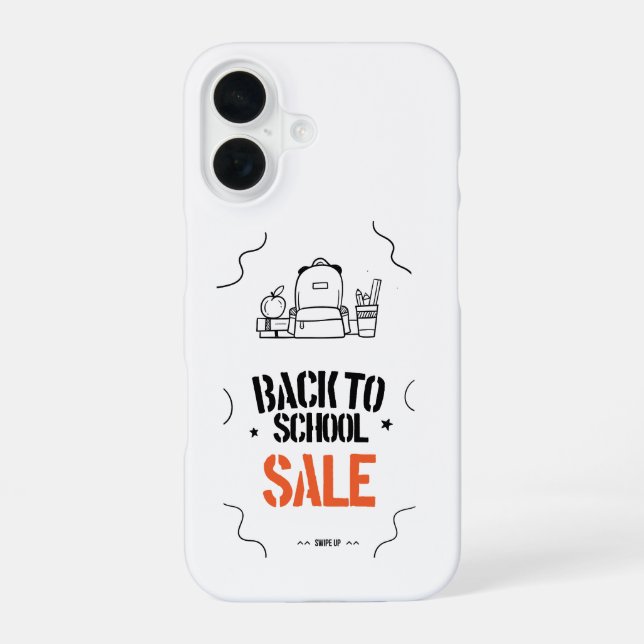 Back to School Typography Design iPhone Case (Back)