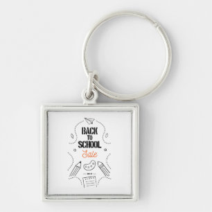 Back to School Typography Design Keychain