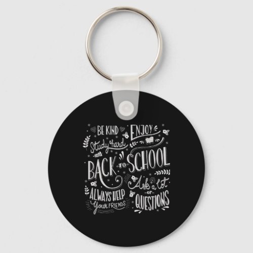 Back To School Typography Drawing On Blackboard Wi Keychain