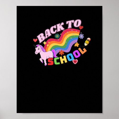 Back To School Unicorn Design  Poster