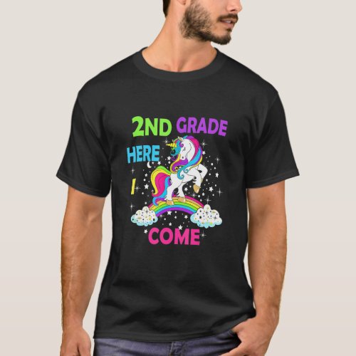Back To School Unicorn Hello Kid First Day Of Seco T_Shirt