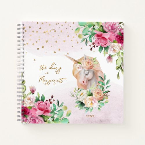 Back To School Unicorn Magic Girl Daily Sketchbook Notebook