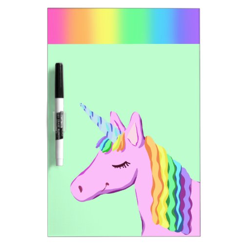 Back To School Unicorn Rainbow Dry Erase Board