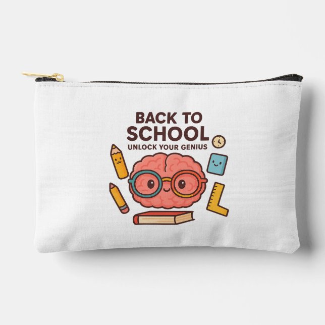 Back to School – Unlock Your Genius Backpack Accessory Pouch (Front)