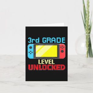 Back to School Video Gamer 3rd Grade Level Unlocke Card