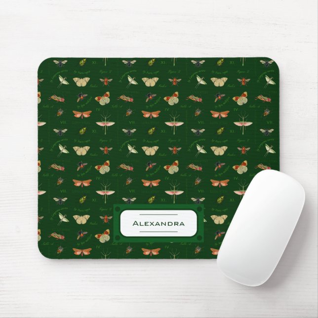 Back to School Vintage Insects Mouse Pad (With Mouse)