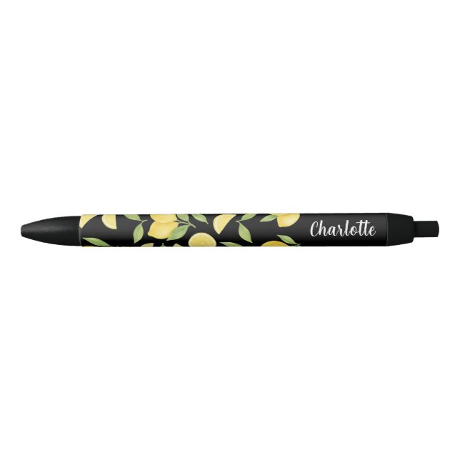 Back to School Wateercolor Lemon Fruit Black Pen (Front)