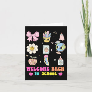 Back To School Welcome Back Cute Globe Pencil Art Card