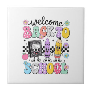 Back to School Welcome Back to School Boy Girl Kid Ceramic Tile