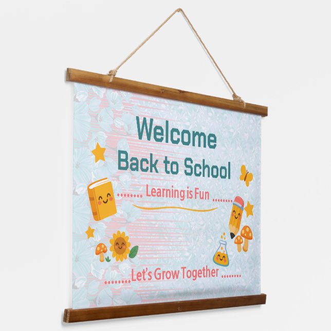 Back to School Welcome Classroom Wall Tapestry (Angled)