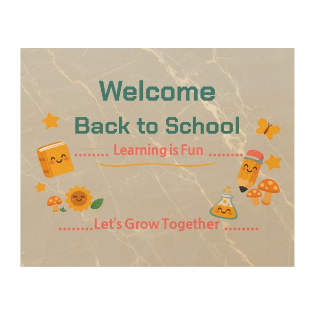 Back to School Welcome Sign Classroom Decor Art (Front)