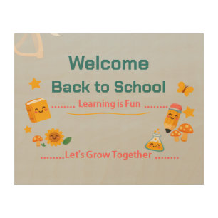 Back to School Welcome Sign Kids Classroom Art