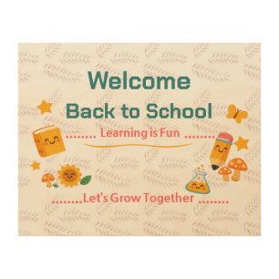 Back to School Welcome Sign Kids Classroom Art