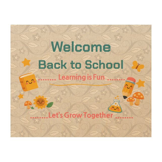 Back to School Welcome Sign | Kids Classroom Art (Front)