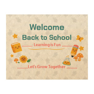 Back to School Welcome Sign Kids Classroom Art