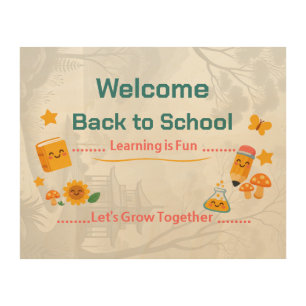 Back to School Welcome Sign Kids Classroom Art