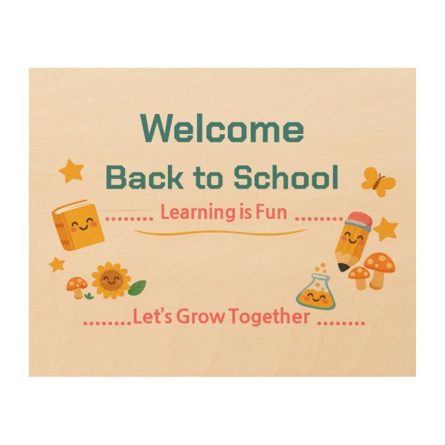 Back to School Welcome Sign | Kids Classroom Art (Front)