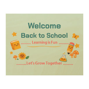Back to School Welcome Sign Kids Classroom Art