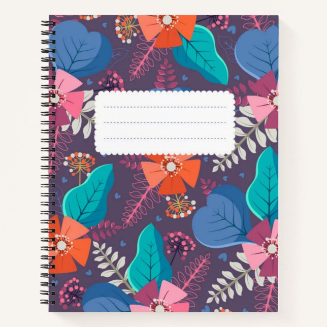 Back to School with Autumn Leaves – Spiral Noteboo Notebook (Front)