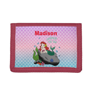 Back to school with mermaids and the sea tri-fold wallet
