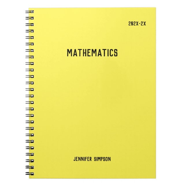 Back to School With Personalized Subject Labels Notebook (Front)