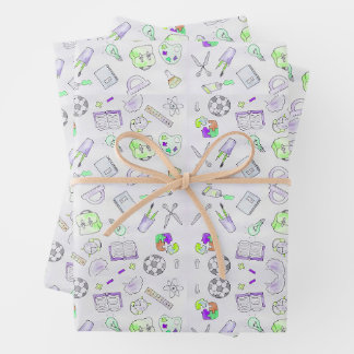 Back to School Wrapping Paper, Cute School Supplie Paper Sheets