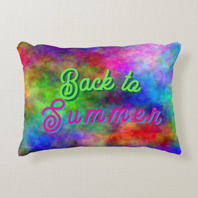 Back to Summer Vibrant Colors Accent Pillow (Front)